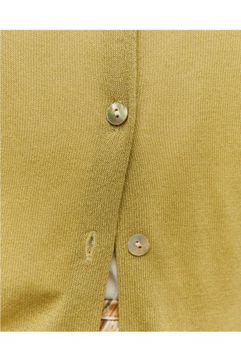 chaqueta cuello redondo con botones verde systemaction mujer