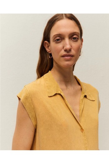 camisa mostaza deslavada systemaction mujer
