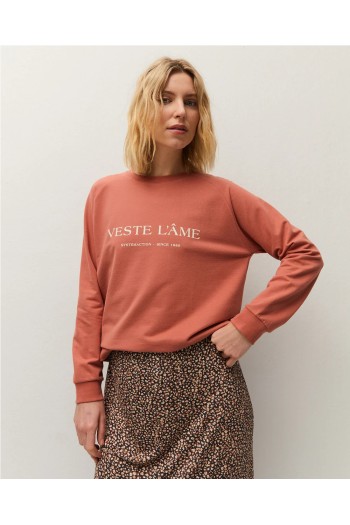 sudadera beige rosa systemaction basica mujer