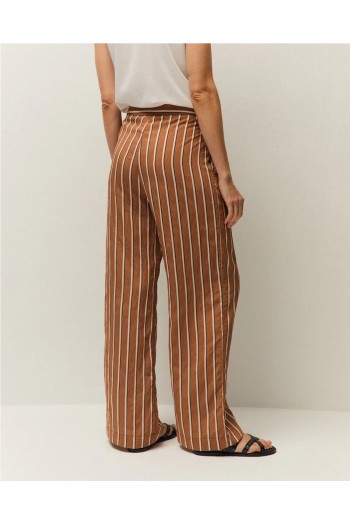 pantalon rayas color camel systemaction mujer