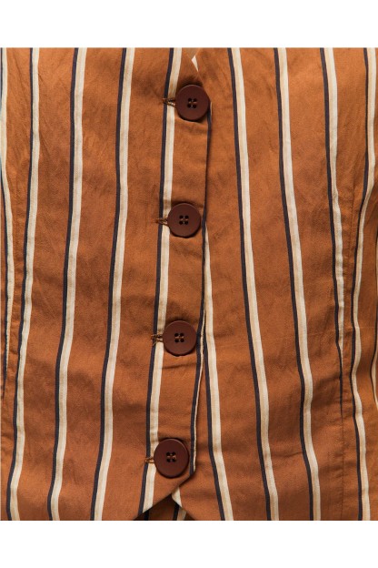 chaleco de rayas color camel systemaction mujer