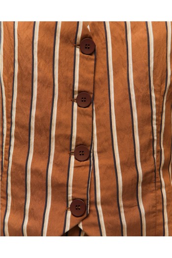 chaleco de rayas color camel systemaction mujer