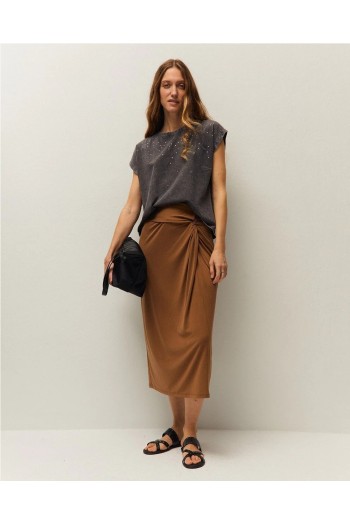 camiseta tachas gris oscuro system action mujer