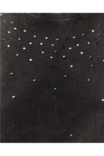 camiseta tachas gris oscuro system action mujer