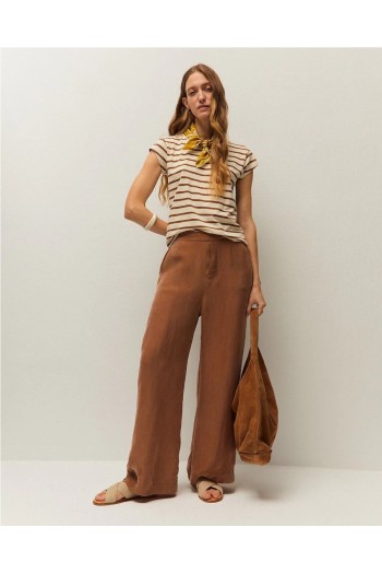 camiseta rayas camel system action mujer