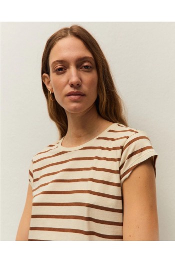 camiseta rayas camel system action mujer