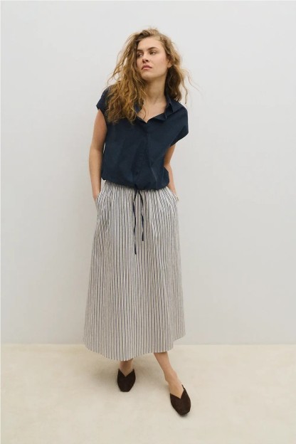 camisa giorgio azul oscuro navy ese o ese mujer