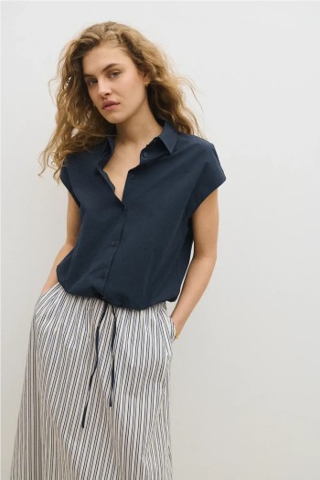 camisa giorgio azul oscuro navy ese o ese mujer