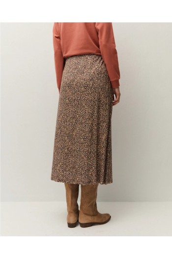 falda estampada con goma print rosa y negro systemaction mujer