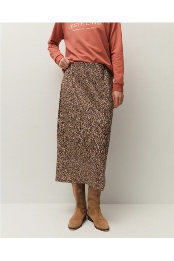 falda estampada con goma print rosa y negro systemaction mujer