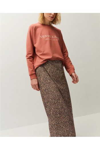 falda estampada con goma print rosa y negro systemaction mujer