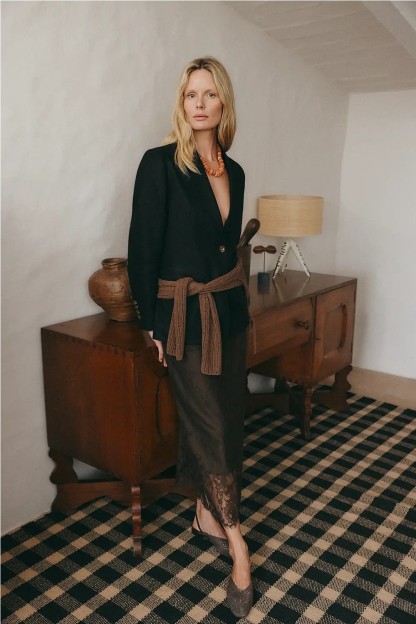 Falda midi lencero mujer ese o ese