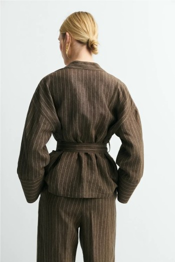 kimono yukata marron y beige ese o ese mujer