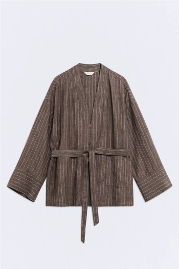 kimono yukata marron y beige ese o ese mujer