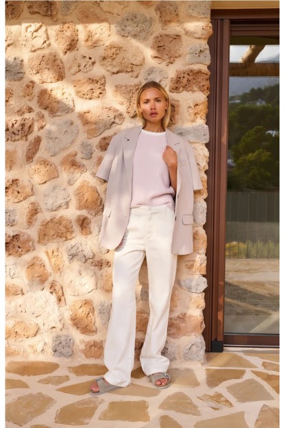 jersey de punto acanalado sin manga lila yaya mujer