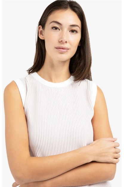 jersey de punto acanalado sin manga lila yaya mujer