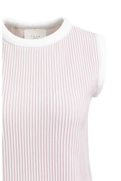 jersey de punto acanalado sin manga lila yaya mujer