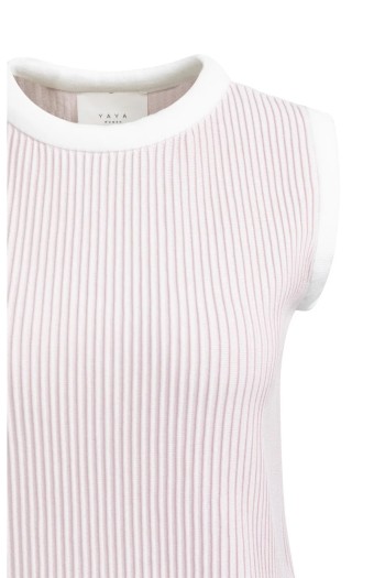 jersey de punto acanalado sin manga lila yaya mujer