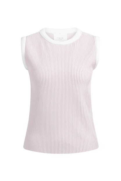 jersey de punto acanalado sin manga lila yaya mujer