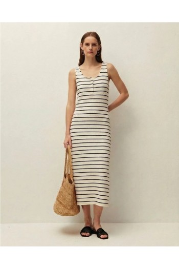 vestido rayas blanco y azul system action mujer