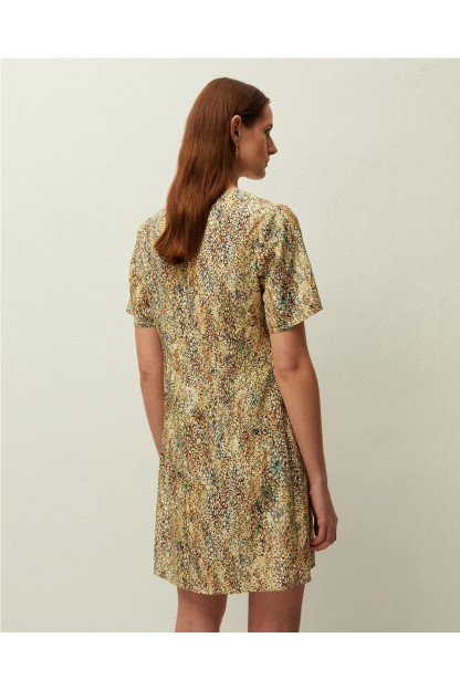 vestido corto estampado mujer amarillo systemaction mujer