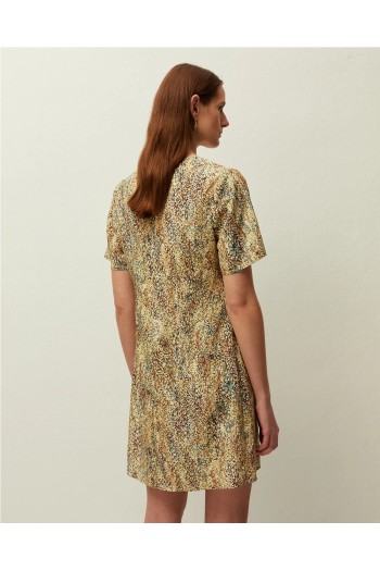 vestido corto estampado mujer amarillo systemaction mujer