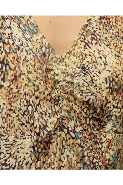 vestido corto estampado mujer amarillo systemaction mujer