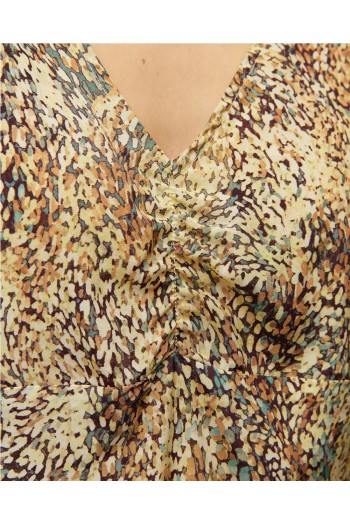 vestido corto estampado mujer amarillo systemaction mujer