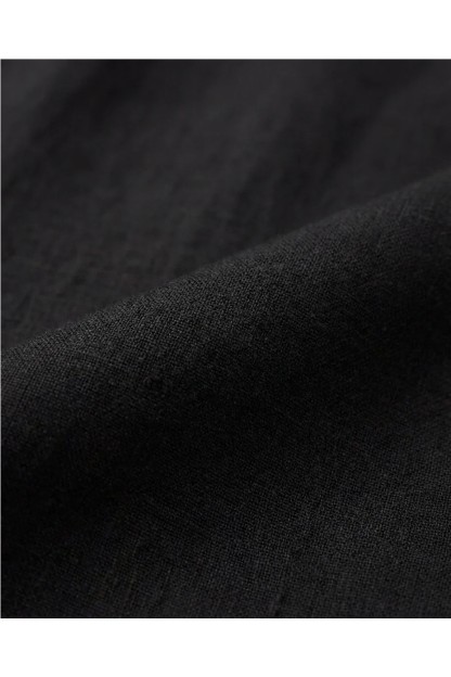 vestido lino negro systemaction mujer