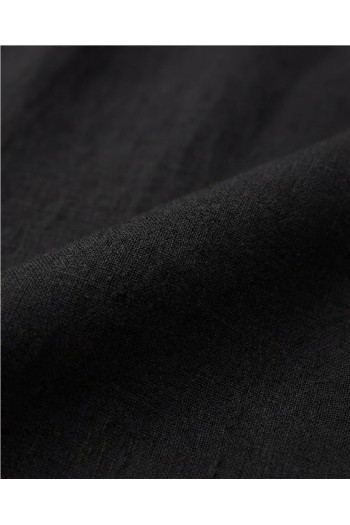 vestido lino negro systemaction mujer