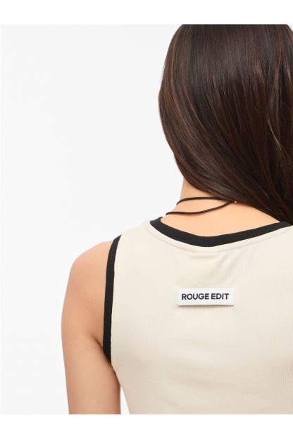 top beige y negro bila rouge edit mujer