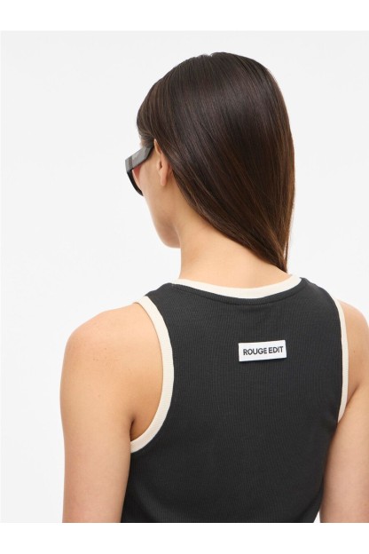 top beige y negro bila rouge edit mujer