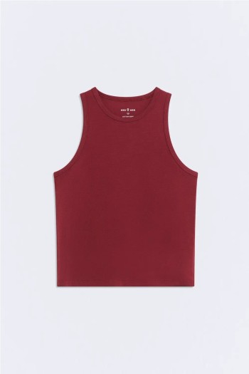 top zoe ese o ese blanco burdeos y marron mujer