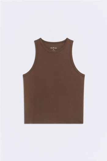top zoe ese o ese blanco burdeos y marron mujer