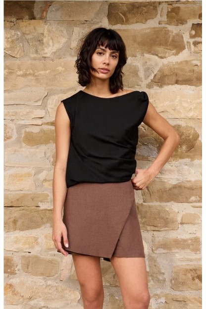 blusa negra yaya sin mangas top