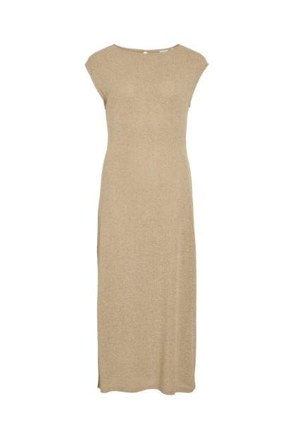 vestido vivelsa vila mujer color beige