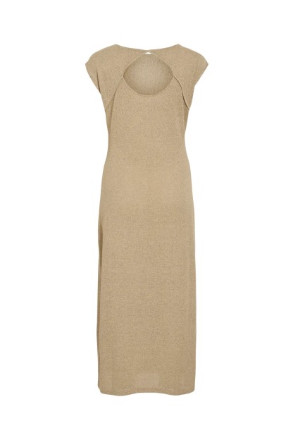 vestido vivelsa vila mujer color beige
