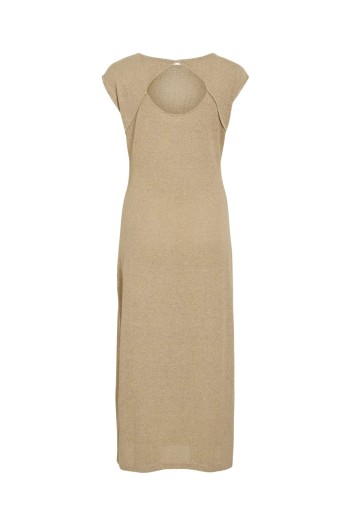 vestido vivelsa vila mujer color beige