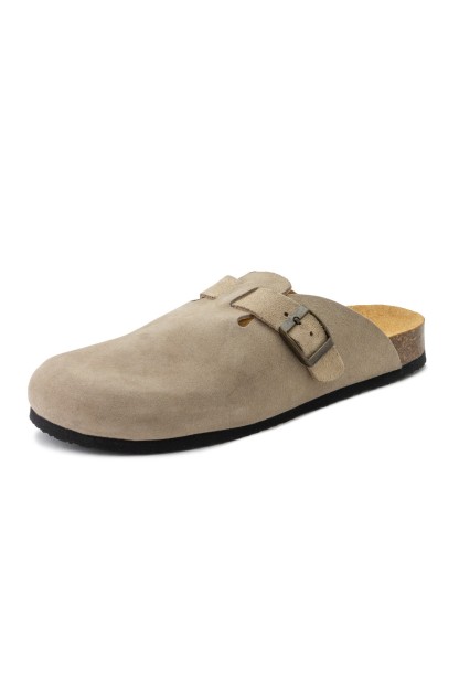 zueco suede natural world mujer