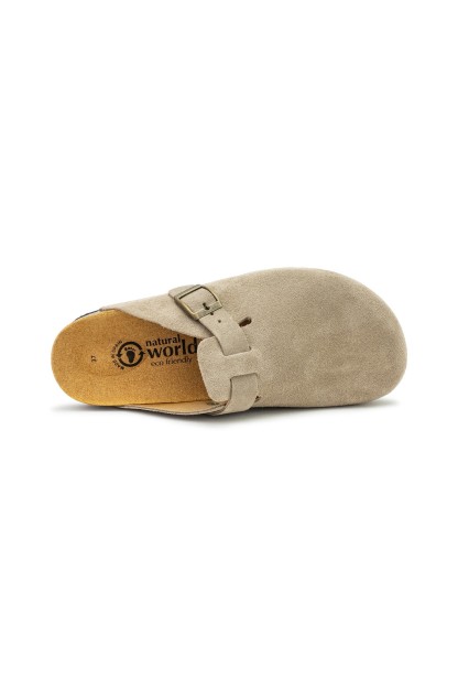 zueco suede natural world mujer 2