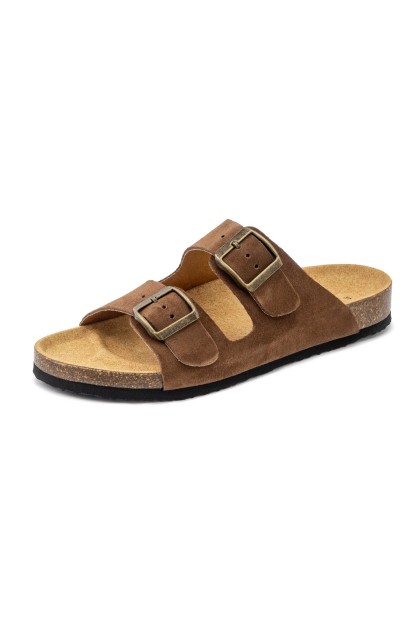 sandalia bio suede marron natural world mujer