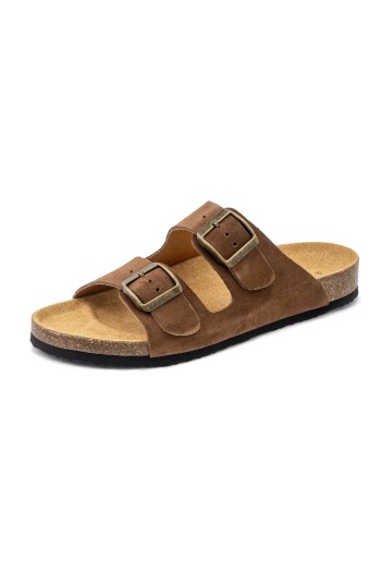 sandalia bio suede marron natural world mujer