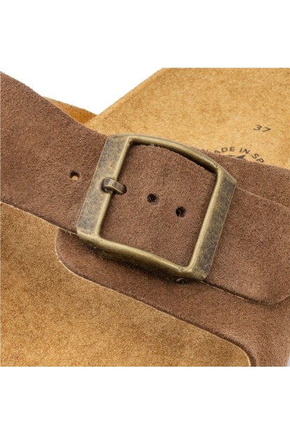 sandalia bio suede marron natural world mujer