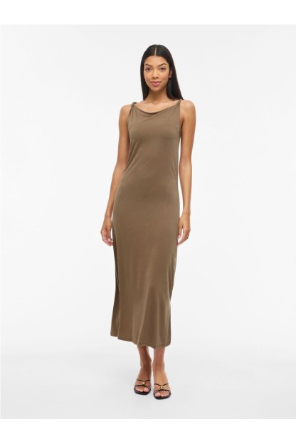 vestido vila vimodala marron mujer