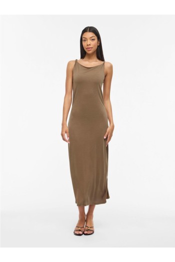 vestido vila vimodala marron mujer