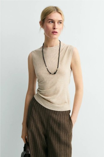 top kairos ese o ese mujer negro y beige