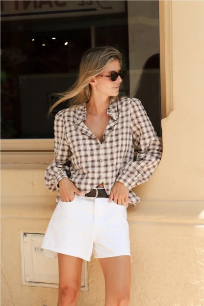 camisa granate cuadros ese o ese mujer 2