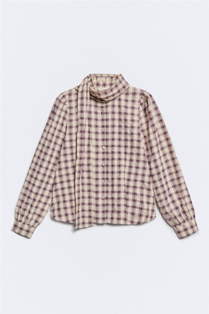 camisa granate cuadros ese o ese mujer