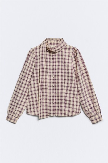 camisa granate cuadros ese o ese mujer