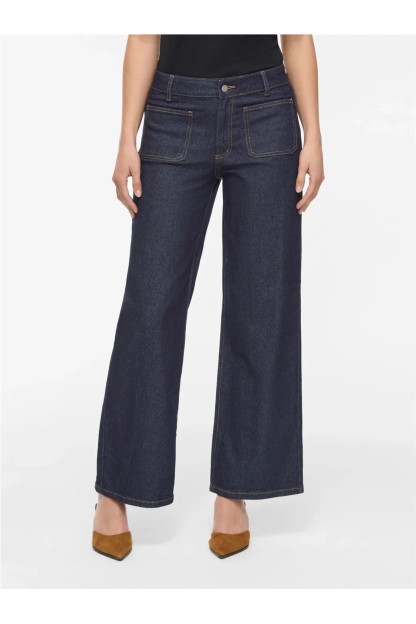 pantalon vaquero azul marino bolsillos delante viflorie vila mujer